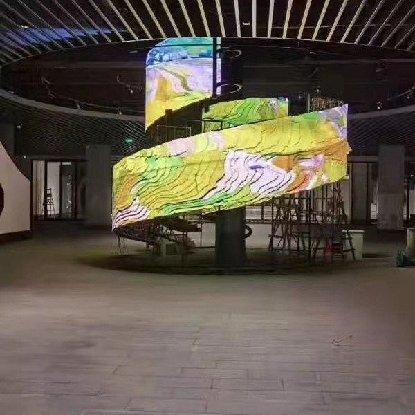 परिपत्र पतली लचीली एलईडी डिस्प्ले स्क्रीन P1.8 P2 P2.5 P3 पूर्ण रंग